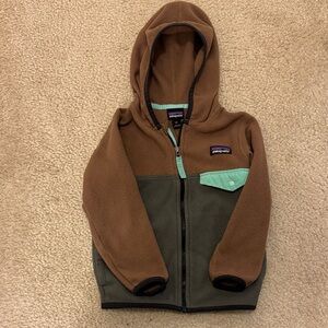 Patagonia Two-Tone Brown and Green Fleece Jacket